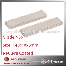 N35 Superbe aimant magnétique F40x10x3mm de marque Neodymium De OEM